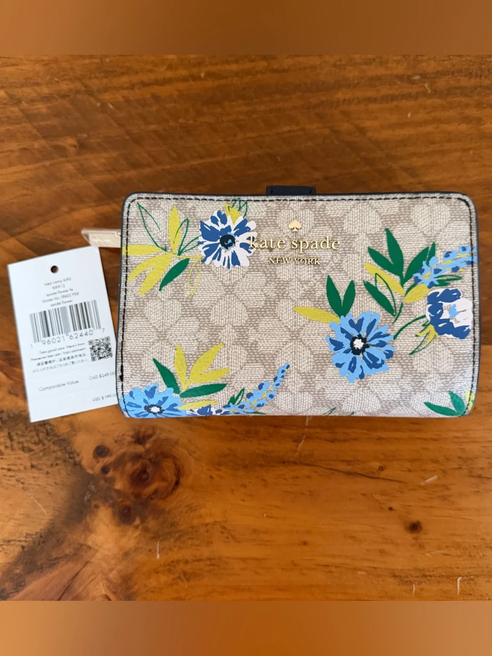 Kate Spade Flower Floral Medium Bifold Wallet